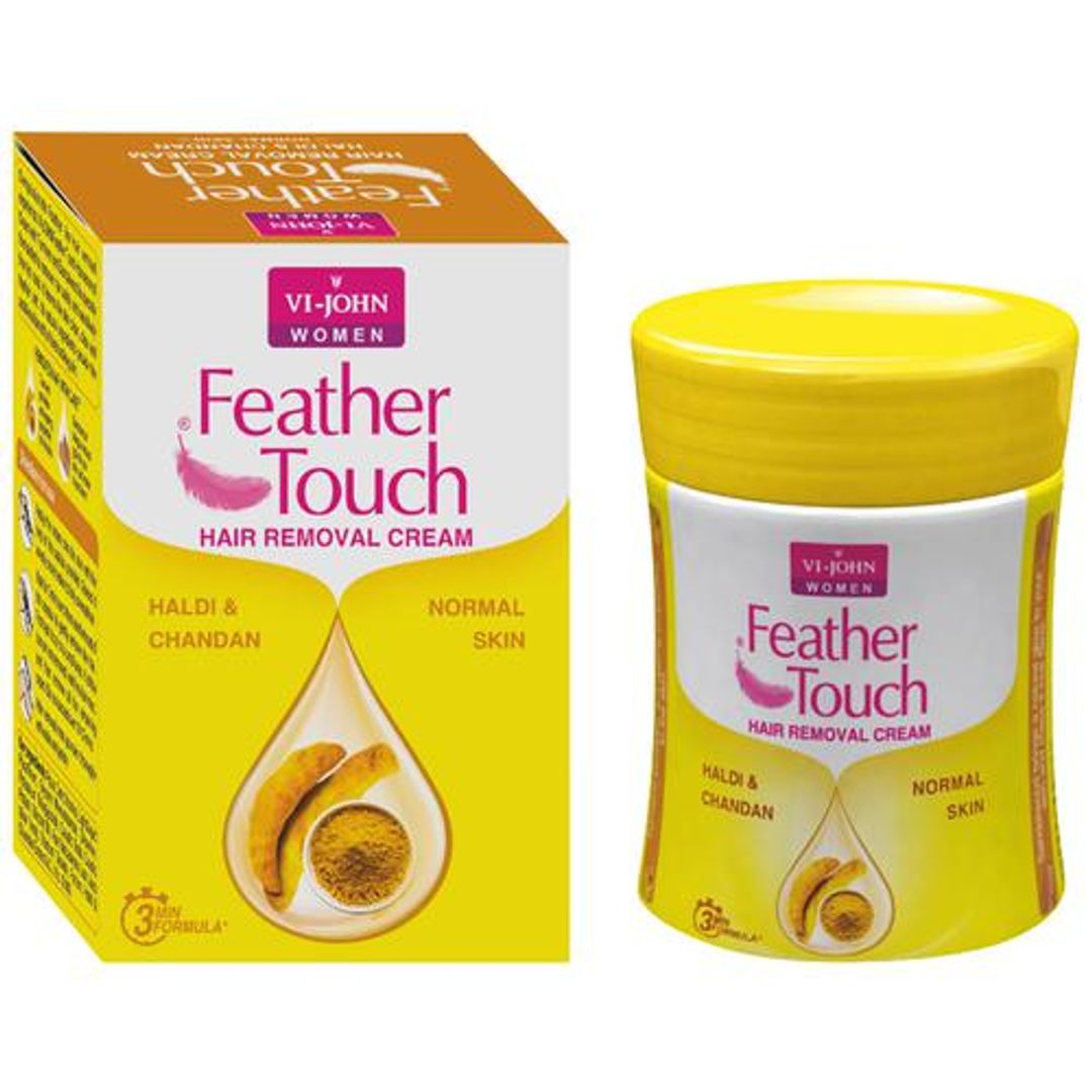 VI-JOHN  Feather Touch Hair Removal Cream - Haldi & Chandan, For Normal Skin, 40 g Jar