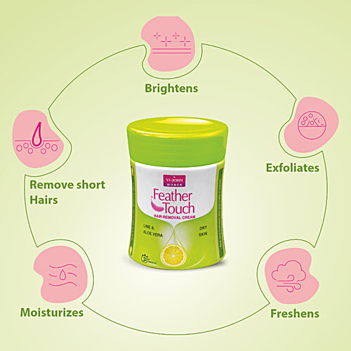 Buy VIJOHN Feather Touch Hair Removal Cream Lime & Aloe Vera, For