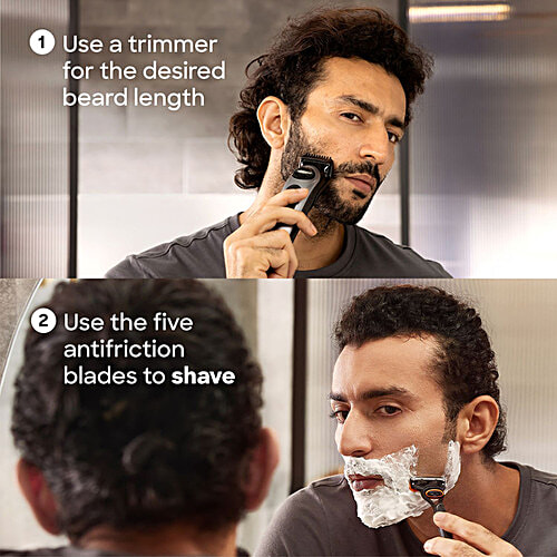 Gillette Fusion 5 Manual Razor - For Men, For Perfect Shave & Beard Shape, 1 pc (Get Free Travel Case) 