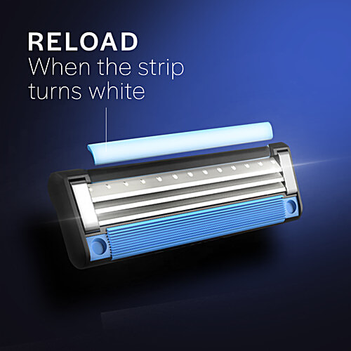 Gillette Mach3 Charcoal Shaving Razor Blades for Men with Lubrastrip Pack of 4 Cartridegs, 4 pcs