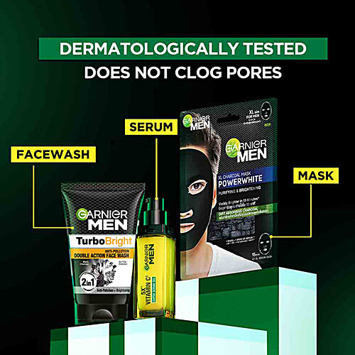 Garnier Men Turbo Bright Icy Super Serum Gel - 5X Vitamin C, 30 ml  