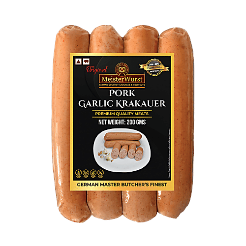 MeisterWurst Pork Garlic Krakauer - No Fillers, No Added Gluten & No Artificial Colours, 200 g  