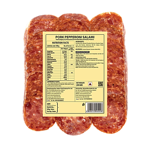 MeisterWurst Pork Pepperoni Salami - No Fillers, No Added Gluten & No Artificial Colours, 200 g  