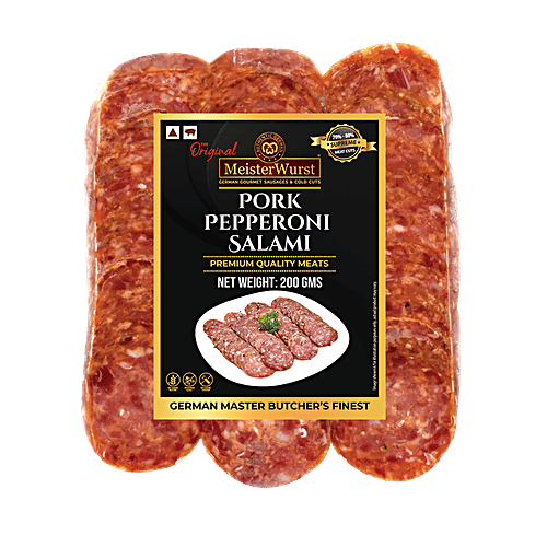 MeisterWurst Pork Pepperoni Salami - No Fillers, No Added Gluten & No Artificial Colours, 200 g  