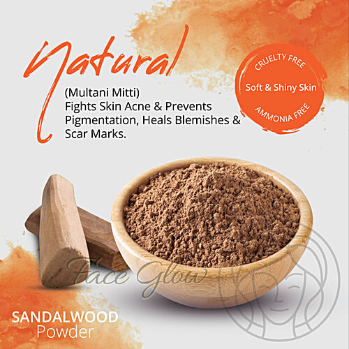 Pride Of India Face Glow - Fuller's Earth (Multani Mitti) Indian Healing Face Mask Powder with Sandalwood, 100% Natural, 120 g (12 Sachet of 10g each) 