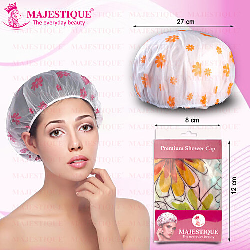 Majestique Shower Cap - BA206, Ideal For All Hair Lengths & Thicknesses, Assorted Colour, 1 pc Pouch 