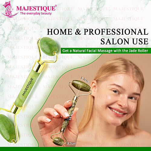 Majestique Facial Massager - Jade Roller Tool, FC72, Assorted Colour, For Skincare, 1 pc Pouch 