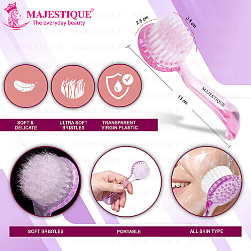 Majestique Facial Cleansing Brush - FC84, Removes Dead Skin, Assorted Colour, 1 pc Pouch 