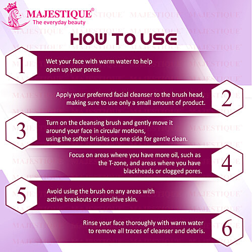 Majestique Facial Cleansing Brush - FC84, Removes Dead Skin, Assorted Colour, 1 pc Pouch 
