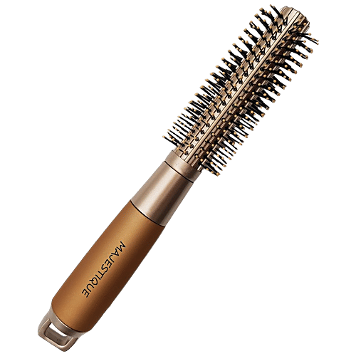 Buy MAJESTIQUE Round Hair Brush Golden Series, HR103, For Blow Drying
