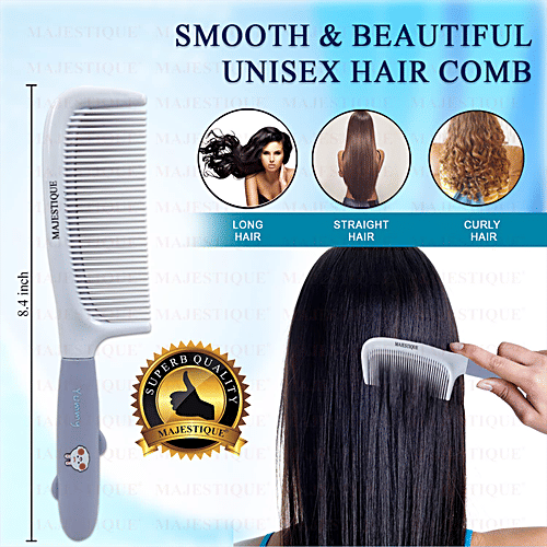 Buy MAJESTIQUE Comb Rubber Grip Handle, HR159, Perfect for Styling