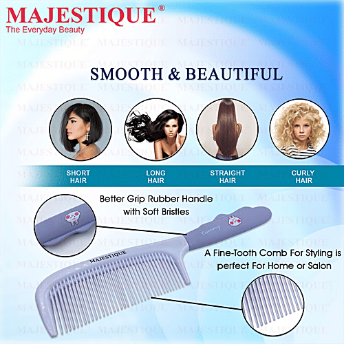 Buy MAJESTIQUE Comb Rubber Grip Handle, HR159, Perfect for Styling