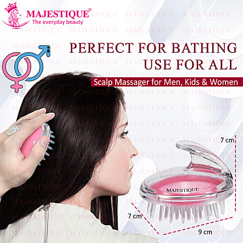 Majestique Bath Scalp Massager - BA213, Stress & Tension Relief, Assorted Colour, 1 pc Pouch 