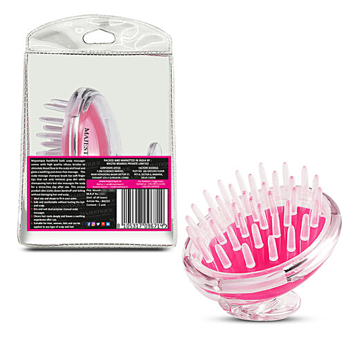Majestique Bath Scalp Massager - BA213, Stress & Tension Relief, Assorted Colour, 1 pc Pouch 