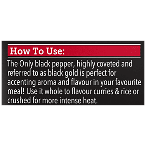 On1y Whole Black Pepper - Steam Sterilized, No Added Colour & Preservative, 75 g  