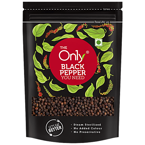 On1y Whole Black Pepper - Steam Sterilized, No Added Colour & Preservative, 75 g  