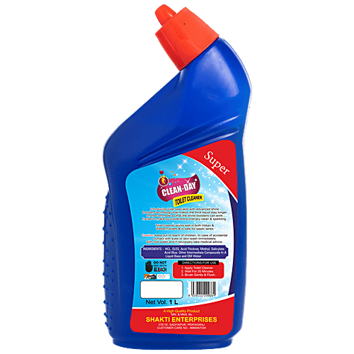 Clean Day  Toilet Cleaner - Removes Tough Stains, Kills 99.9% Germs, 1 L (Buy 1 Get 1 Free) 