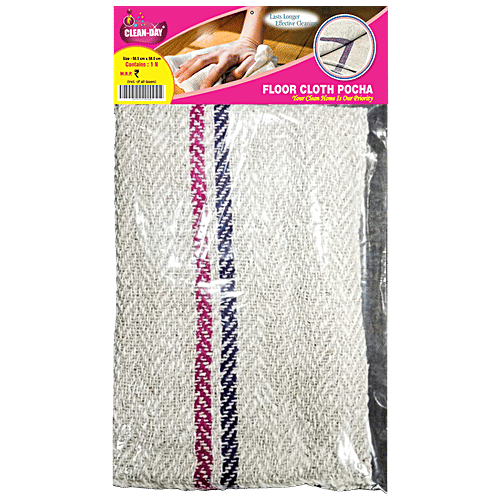 Clean Day  Floor Cloth/Pocha - Durable, For Effective Cleaning, 58.5 cm x 58.5 cm, 1 pc  