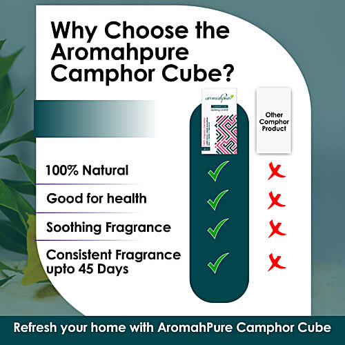 Aromahpure Camphor Cube - White Sandalwood & Sparkling Cocktail, 60 g (Pack of 2) Long-lasting Freshness