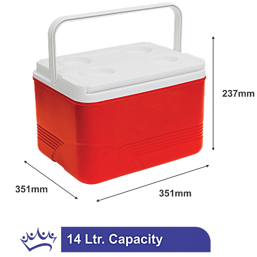 Princeware Super Chiller Ice Box - Red, Durable, Easy Handy, 14 L