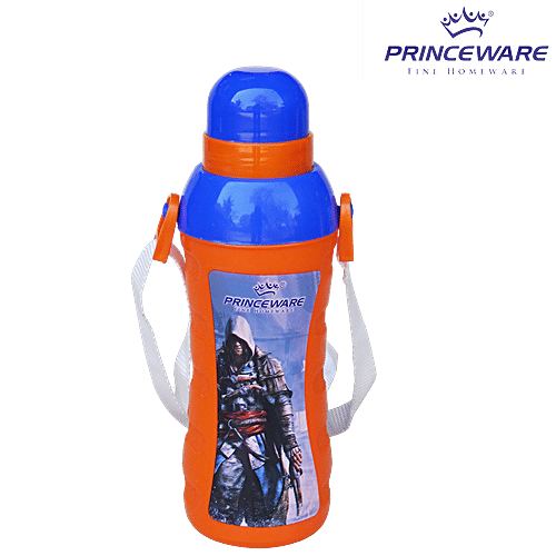 Princeware Ellivia Insulated Water Bottle - Plastic, Orange, For Kids, Durable, Leak-proof, 550 ml