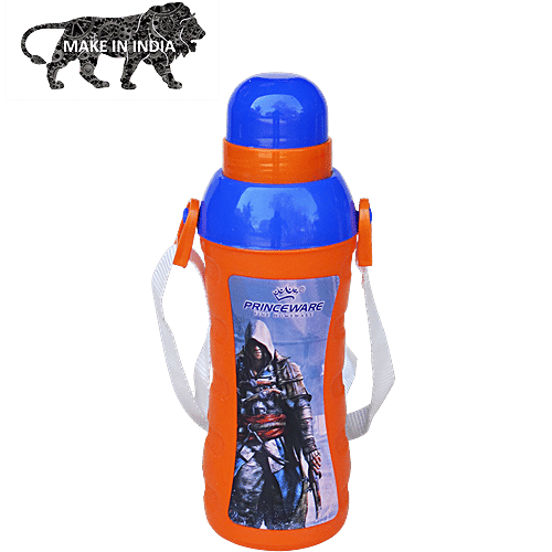 Princeware Ellivia Insulated Water Bottle - Plastic, Orange, For Kids, Durable, Leak-proof, 550 ml