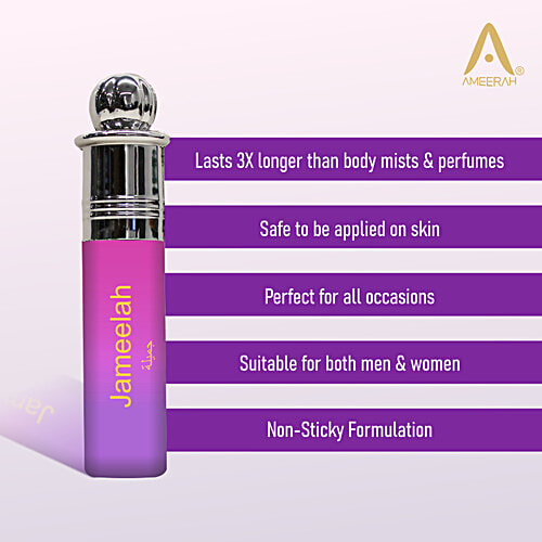Ameerah Jameelah Attar Roll On - Long-lasting Fragrance, Alcohol Free, For Men & Women, 8 ml