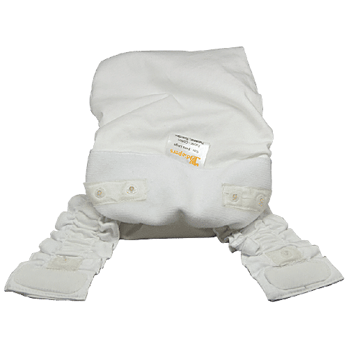 Bdiapers Hybrid Nappy - 1 Washable Cloth Diaper Cover, 30 Disposable Nappy Pads, Plain, Extra Large, 90 g  