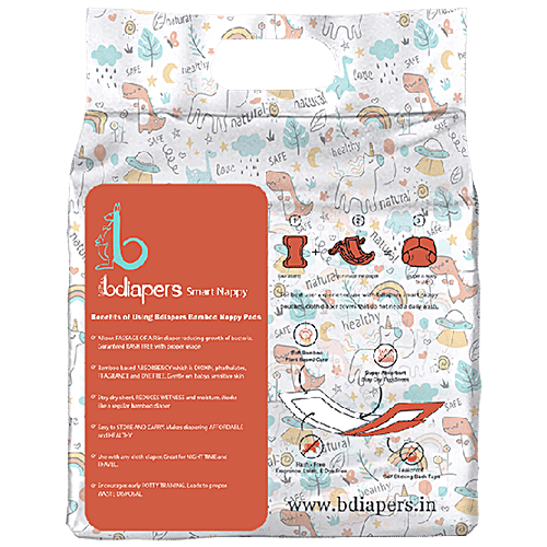 Bdiapers Hybrid Nappy - Disposable Nappy Pads For Washable Cloth Cover, Dye & Fragrance Free, Large, 30 pcs  