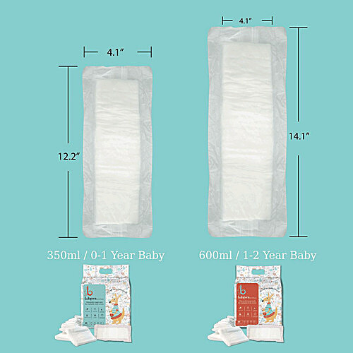 Bdiapers Hybrid Nappy - Disposable Nappy Pads For Washable Cloth Cover, Dye & Fragrance Free, Large, 30 pcs  