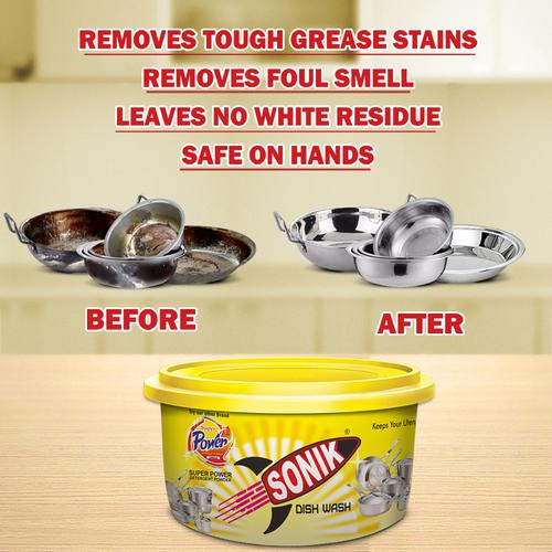 Sonik Dishwash - Removes Tough Stains & Grease, Safe On Hands, 400 g  