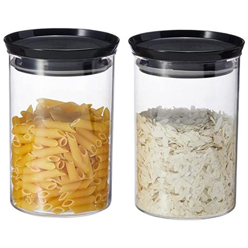 air tight containers kitchen black food