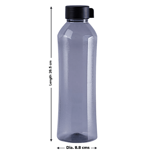 bb home Cirrus Plastic PET Water Bottle - Break Resistant, Leak Proof, Black, 1 L  