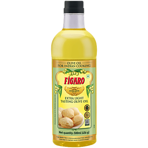Figaro Extra Light Tasting Olive Oil - Ideal For Indian Cooking, Suitable For Deep Frying, 500 ml  
