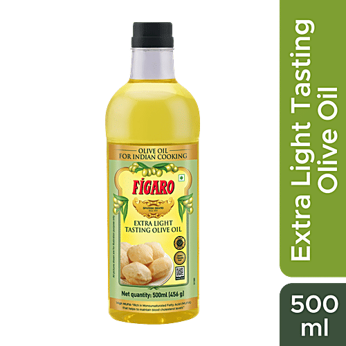 Figaro Extra Light Tasting Olive Oil - Ideal For Indian Cooking, Suitable For Deep Frying, 500 ml  