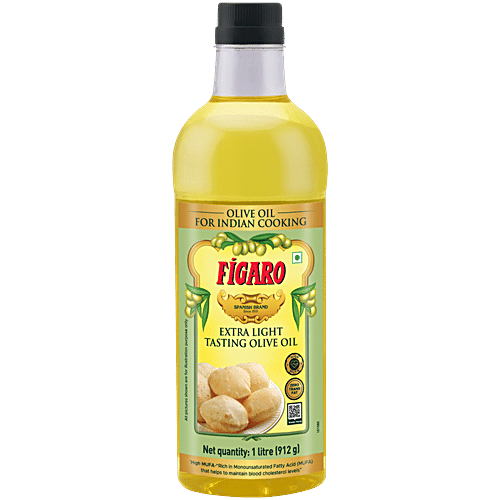 Figaro Extra Light Tasting Olive Oil - Ideal For Indian Cooking, Suitable For Deep Frying, 1 L  