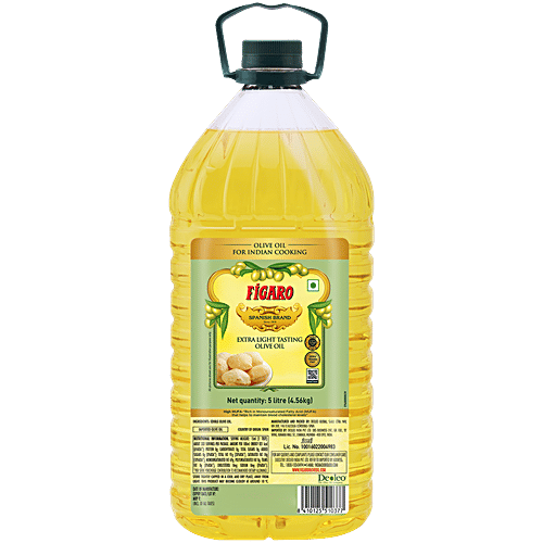 Figaro Extra Light Tasting Olive Oil - Ideal For Indian Cooking, Suitable For Deep Frying, 5 L  