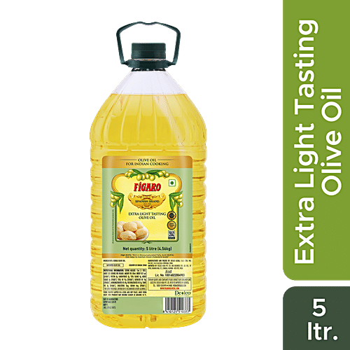 Figaro Extra Light Tasting Olive Oil - Ideal For Indian Cooking, Suitable For Deep Frying, 5 L  