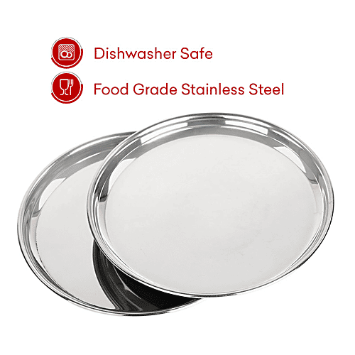 Buy Omega Begi Dinner Plate 8', Stainless Steel, Dishwasher Safe, 17