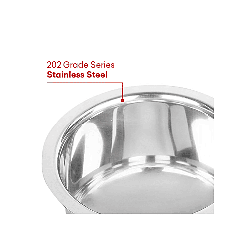 Omega Stainless Steel Copper Bottom Tope/Patila - 16', 0.8 mm, Induction Base, Dishwasher Safe, 5 L  