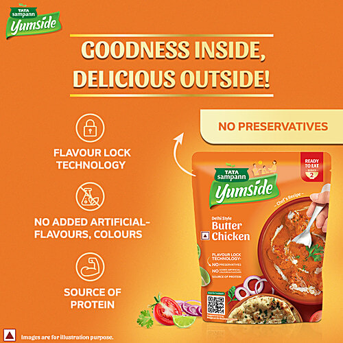 Tata Sampann Yumside Delhi Style Butter Chicken - Source Of Protein, Ready To Eat, No Preservatives, 285 g (Pack of 2) 