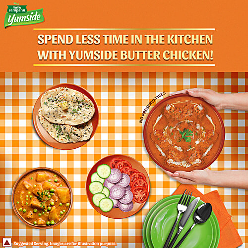 Tata Sampann Yumside Delhi Style Butter Chicken - Source Of Protein, Ready To Eat, No Preservatives, 285 g (Pack of 2) 