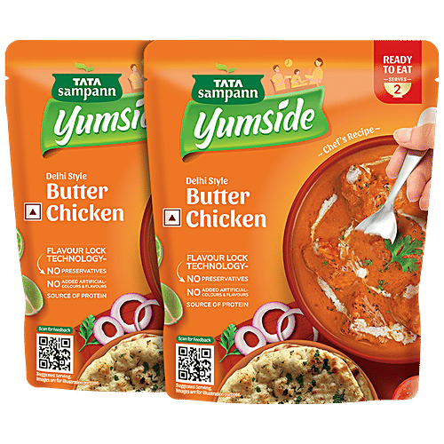 Tata Sampann Yumside Delhi Style Butter Chicken - Source Of Protein, Ready To Eat, No Preservatives, 285 g (Pack of 2) 