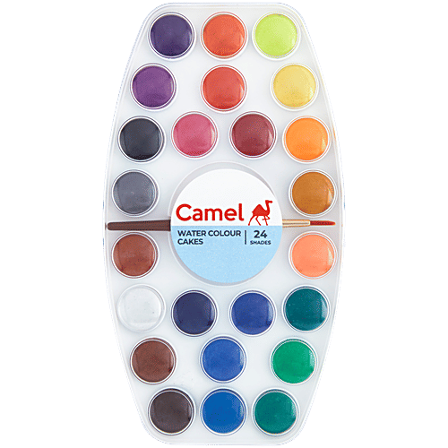 Camel Water Colour Cakes - 24 Shades, With Paint Brush, 1 pc  Premium Quality
 24 Unique Shades