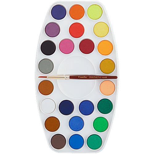 Camel Water Colour Cakes - 24 Shades, With Paint Brush, 1 pc  Premium Quality
 24 Unique Shades