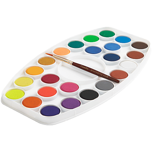 Camel Water Colour Cakes - 24 Shades, With Paint Brush, 1 pc  Premium Quality
 24 Unique Shades