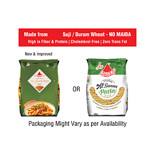 Bambino Premium All Seasons Penne Pasta - Goodness Of Durum Wheat Semolina, 400 g  