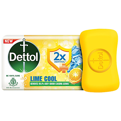 Buy Dettol Lime Cool Bathing Soap Bar With 2X Menthol & Long Lasting