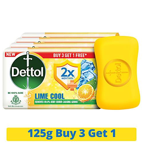 Buy Dettol Lime Cool Bathing Soap Bar With 2X Menthol & LongLasting