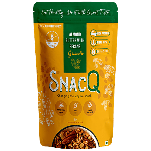 Buy SnacQ Almond Butter With Pecans Granola High Protein & Fibre